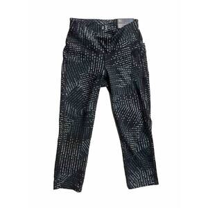 NWT Womens Gap Fit Gfast Capri Leggings XS Navy White Gray Dots‎ Mid Rise